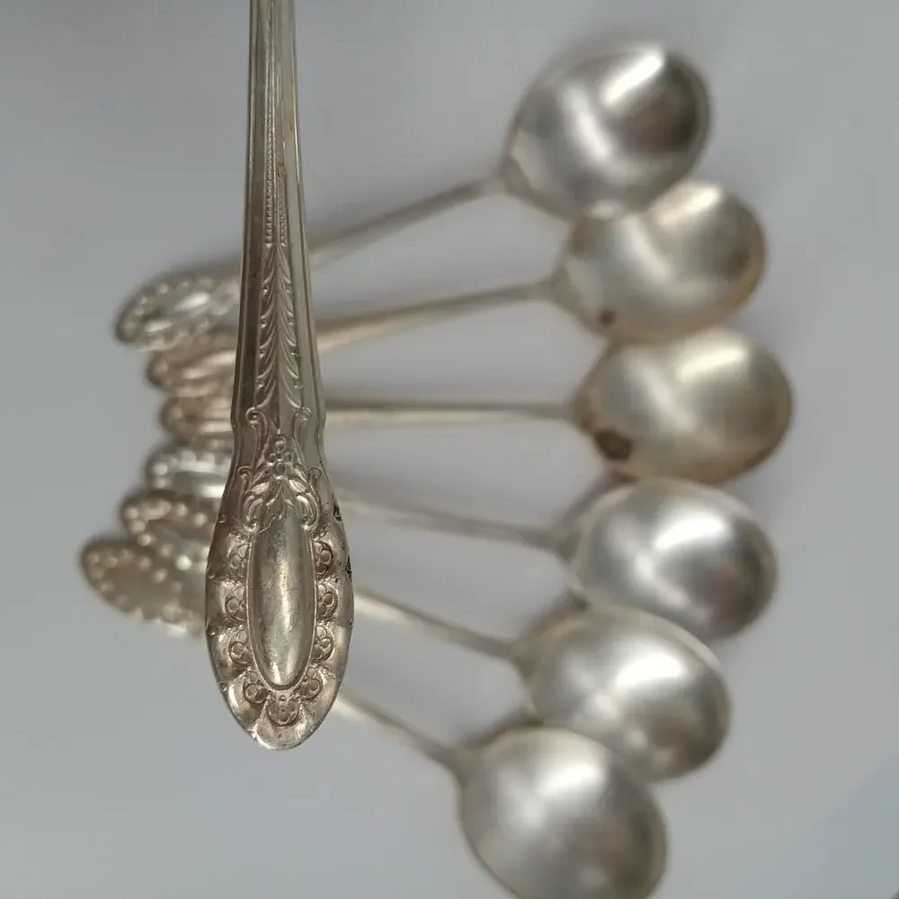 7X SS Wallace Silver Plate Silverplate 1937 SOUTHGATE Soup Spoons